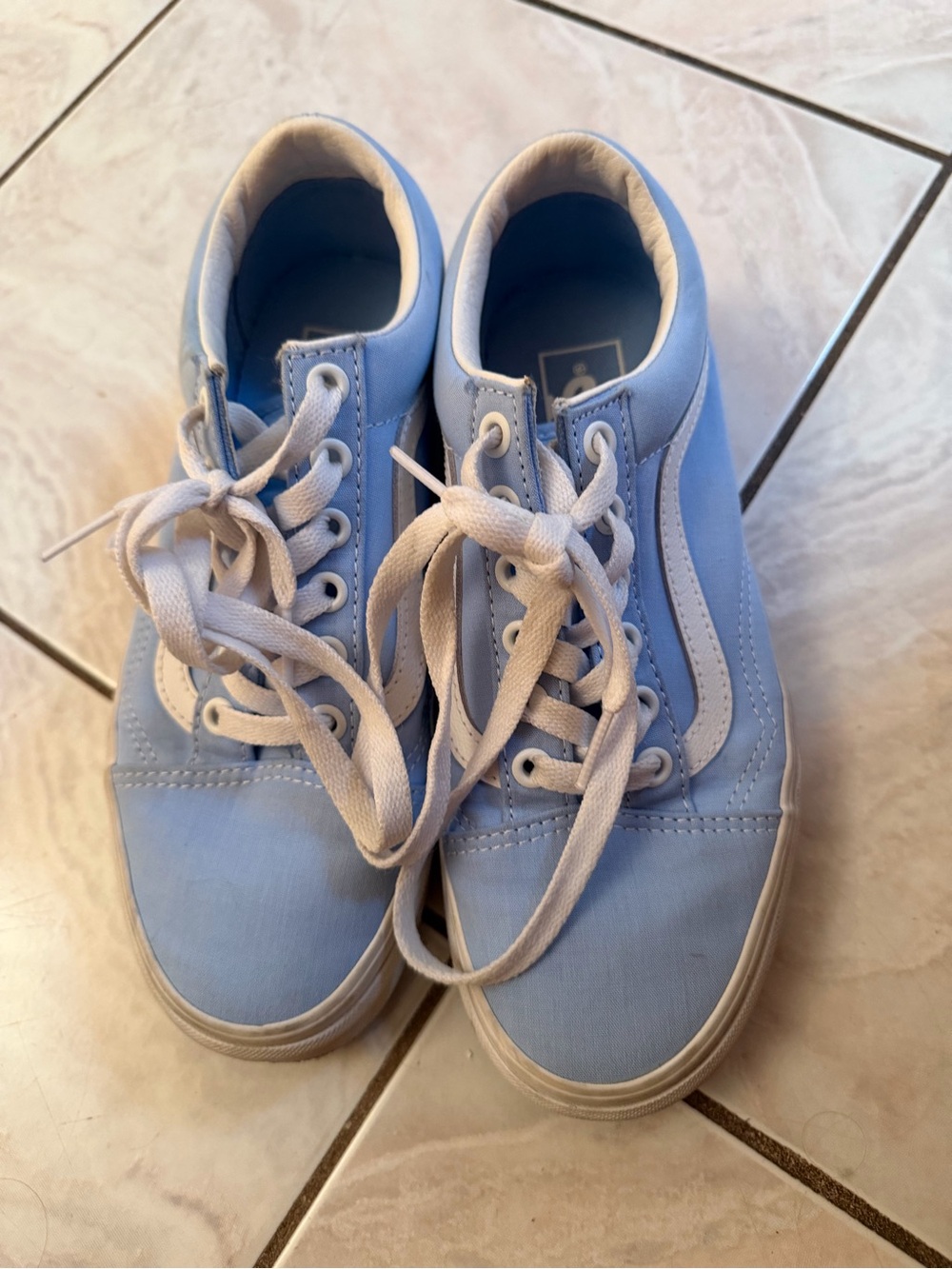 Vans Women’s Classic Low-Top Lace-Up Sneakers in Light Blue